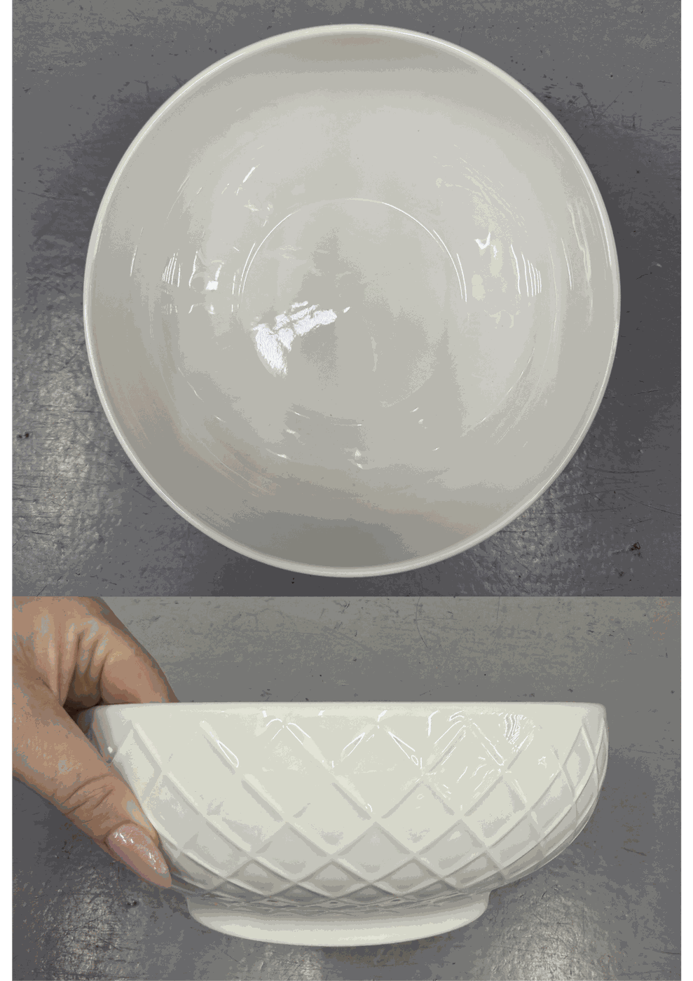 China Centre Hatched Salad Bowl
